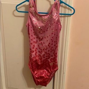 Pink Rhinestone Gymnastics Leotard (kids XS)